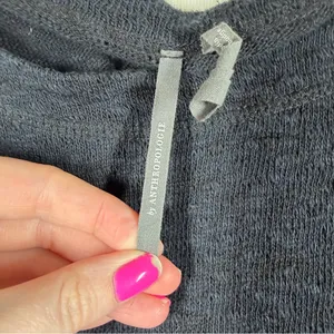 Anthropologie Black Linen Blend Long Sleeve‎ Cropped Top thumbnail 3