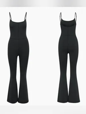 Wilfred Free Aritzia Divinity Kick Flare Black Sleevless Stretch Jumpsuit 2XS thumbnail 2