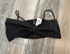 Windsor NWT Sz S Adorable Black Crop Top W Large Bow thumbnail 5