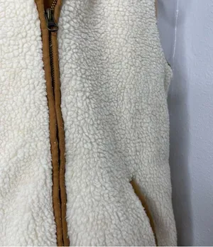 Old Navy cream Sherpa zip up vest thumbnail 7