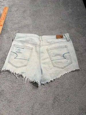 American Eagle vintage hi-rise festival Light Blue Distressed Denim Shorts 8 thumbnail 8