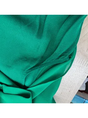 Zara Green Flowy Cape Blouse Layered Design Cut-Out Sleeves Size XS thumbnail 8