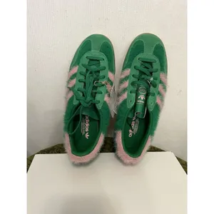 Adidas Gazelle Indoor W Green Pink Hairy Suede Fuzzy Sneakers JP8342 Womens 5.5 thumbnail 4