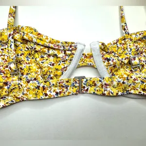 Abercrombie & Fitch Ruffle Floral Yellow Bikini Swim Top‎ Size S thumbnail 5