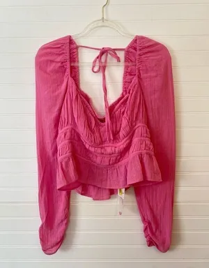 Barbiecore Pink Chloe Cotton Blouse thumbnail 1
