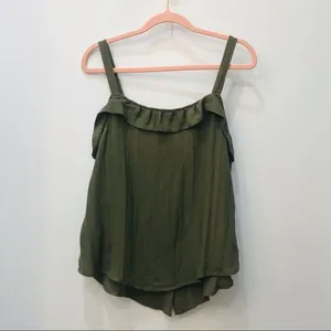 Olive green Hyfve Boutique Boho top sz Med thumbnail 8