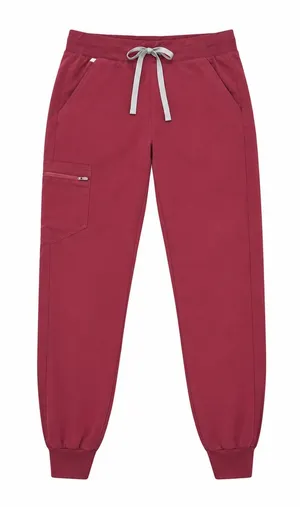 FIGS Zamora Jogger Scrub Pants Womens XS Regular burgundy W18SW2005 reg waist thumbnail 1