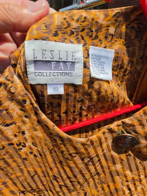 vintage 1980s Leslie Fay sheer animal-print midi dress 10 thumbnail 8