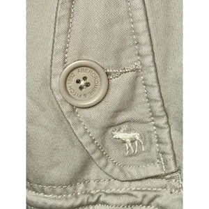 Abercrombie & Fitch Tan Cream Canvas Cotton Utility Bomber Jacket Coat Womens S thumbnail 6