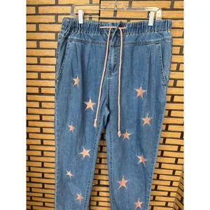 Listicle Star Print Tie Waist Jeans‎ Size Large thumbnail 3