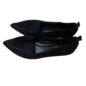 Lulu's Emmy Faux Suede Slip On Pointed Toe Flat Loafers Black Womens Size 9 thumbnail 3