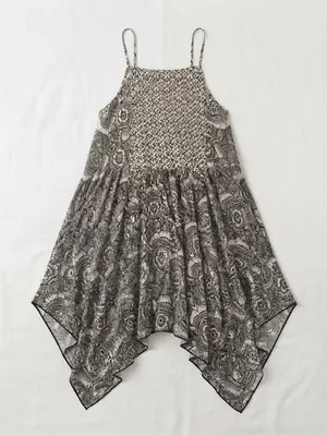 Abercrombie & Fitch Off-White & Black Paisley Handkerchief Hem Cami Top Size L thumbnail 4