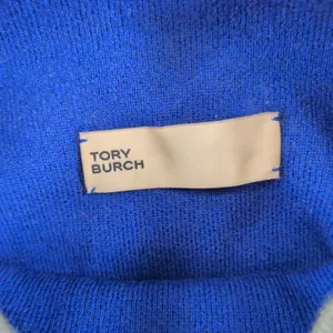 Tory Burch Double Faced Mock Neck Sweater Green Wool Blend Yellow Piping Small thumbnail 5