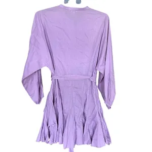 Rhode 100% Cotton Purple Ruffle Emma Mini Dress Size Medium thumbnail 4
