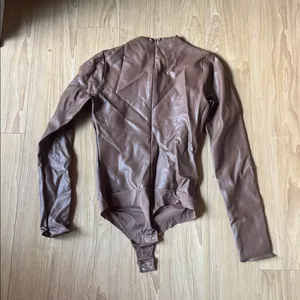 Skims Faux Leather Long Sleeve Bodysuit thumbnail 5