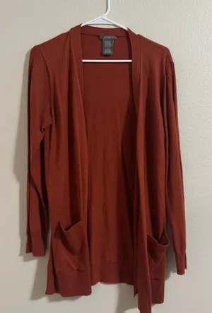 Matty M Women's Burnt Orange Cardigan Sweater thumbnail 1
