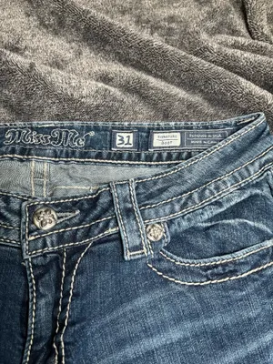 Miss Me Women Size 31 Bootcut Jeans Signature Stitch Medium Wash Flap Pocket Western Y2K thumbnail 4