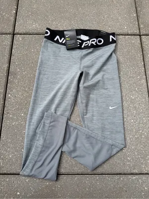 NWT Nike Pro 365 Women’s M Gray Dri-FIT Mid Rise Mesh Leggings thumbnail 4