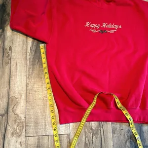 Lee Vintage 90s Happy Holidays Ugly Christmas Holiday Red Sweater Womens Large thumbnail 3