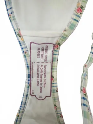 Pacsun Floral Plaid Demi High Cut Bikini Bottom & Demi Triangle Bikini Top NWT S thumbnail 5