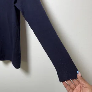 Vince Women Wool Cashmere Sweater Small Navy‎ Blue V-Neck Long Sleeve Pullover thumbnail 2
