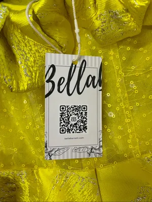NWT Bella Barnett Yellow Ruffled Off-Shoulder Cocktail Dress size L thumbnail 8