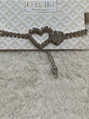 D'Bello Silver Heart Crystal Bracelet thumbnail 2