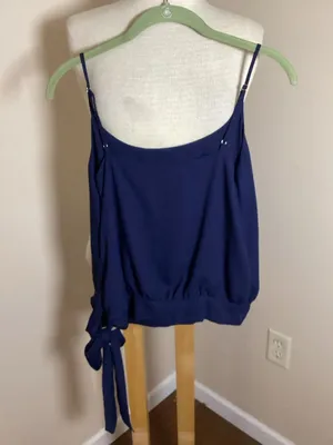 Lilly Pulitzer Ainsley Spaghetti Strap Side Sash Tie Top True Navy Size Small thumbnail 4
