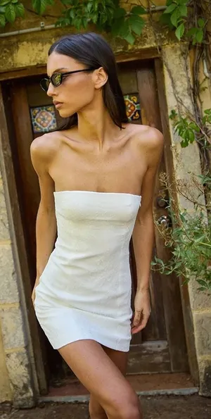 NWT Sasha Therese Fleur Mini Dress White Size XS thumbnail 1