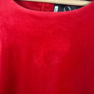 J Crew Long Sleeve Shift Dress Sz 18 Red Stretch Velvet‎ Holiday Cocktail Preppy thumbnail 5