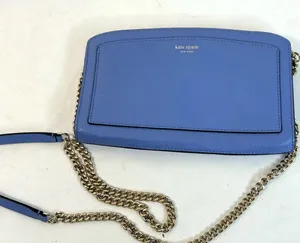 Kate Spade New York Margaux Crossbody in Blue Leather with Chain Strap thumbnail 1