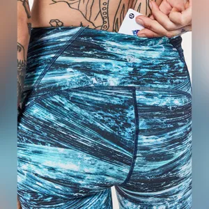 NWOT LULULEMON blue shorelines Train Times Short *6" thumbnail 2