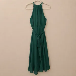 NEW JJ's House Vadele Peacock Bow Ruffle Chiffon Asymmetrical Cocktail Dress thumbnail 5