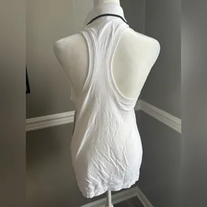 NWT ATHLETA Momentum Polo Tank top 1/4 Zip Neck White size‎ Small thumbnail 6