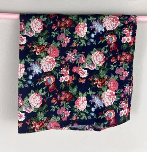 Express 100% Cotton Floral Square Bandana 12” x 12” Navy Multi thumbnail 1