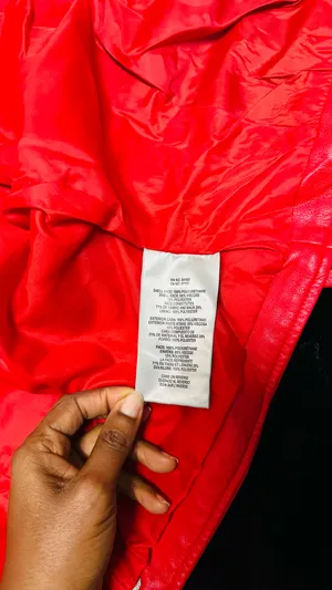 LEVI’s STRAUSS & CO Red Faux Leather Bomber Jacket thumbnail 15