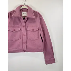Aritzia Wilfred Free Womens Shirt Jacket Pink Autumn Merino Wool Shacket Small thumbnail 6