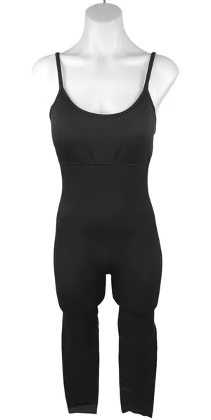 OQQ Black Scoop Spaghetti Strap Tummy Control One Piece Bodysuits Jumpsuit Sz L thumbnail 1
