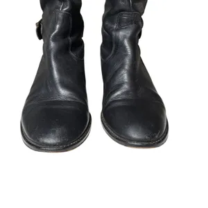Saks Fifth Avenue Black Leather Riding Boots Buckle Made in Italy EU 41 thumbnail 3