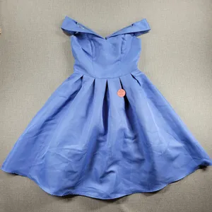 Chi Chi London Womens Marlie Dress Size 8 Blue Off-shoulder Cocktail NEW thumbnail 1