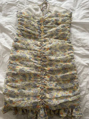 Ruby and Jenna strapless floral keyhole dress thumbnail 6