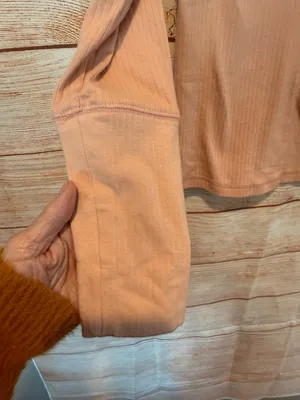 Free People Ribbed Mock Neck Long Sleeve Top - Blush Pink thumbnail 3