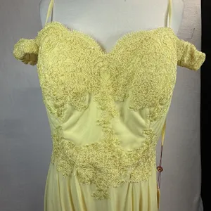 Yellow strapless evening gown Dreess MayoQueen Size‎ 12 thumbnail 6