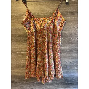 Victoria’s Secret Orange Yellow Floral Slip Dress Size XS Bow Straps Sexy Sheer thumbnail 6