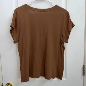A.N.A. brown Henley 100% cotton short sleeve neutral relaxed casual‎ shirt large thumbnail 5