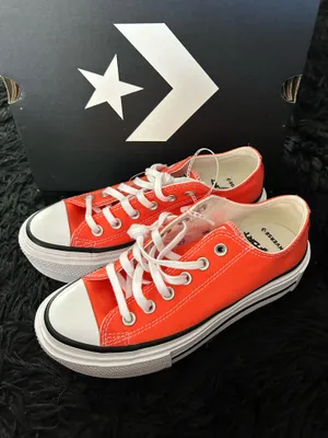 CONVERSE Ctas Lift Double Stack OX orange platform shoes sneakers women’s 7 new thumbnail 6