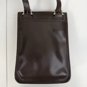 Vintage 70s Crossbody Bag Leather Brown Basic‎ Flap Purse Handbag Pocketbook thumbnail 5