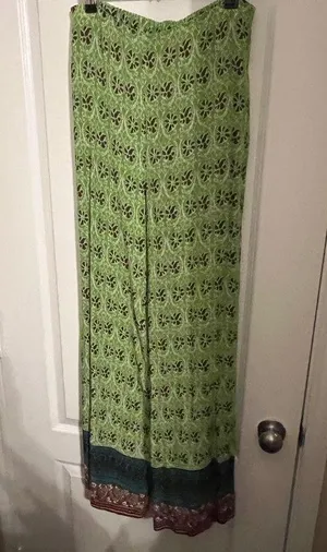 Zara Green and Brown Floral Skirt thumbnail 1