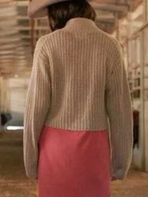 The Great. 0 XS‎ Montana Crop Cardigan Beige Tan Relaxed Boxy Boho thumbnail 6