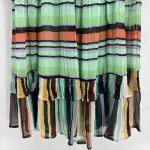 Anthropologie The Marais Printed Striped Chiffon Maxi‎ Dress Size XS Boho Chic thumbnail 9